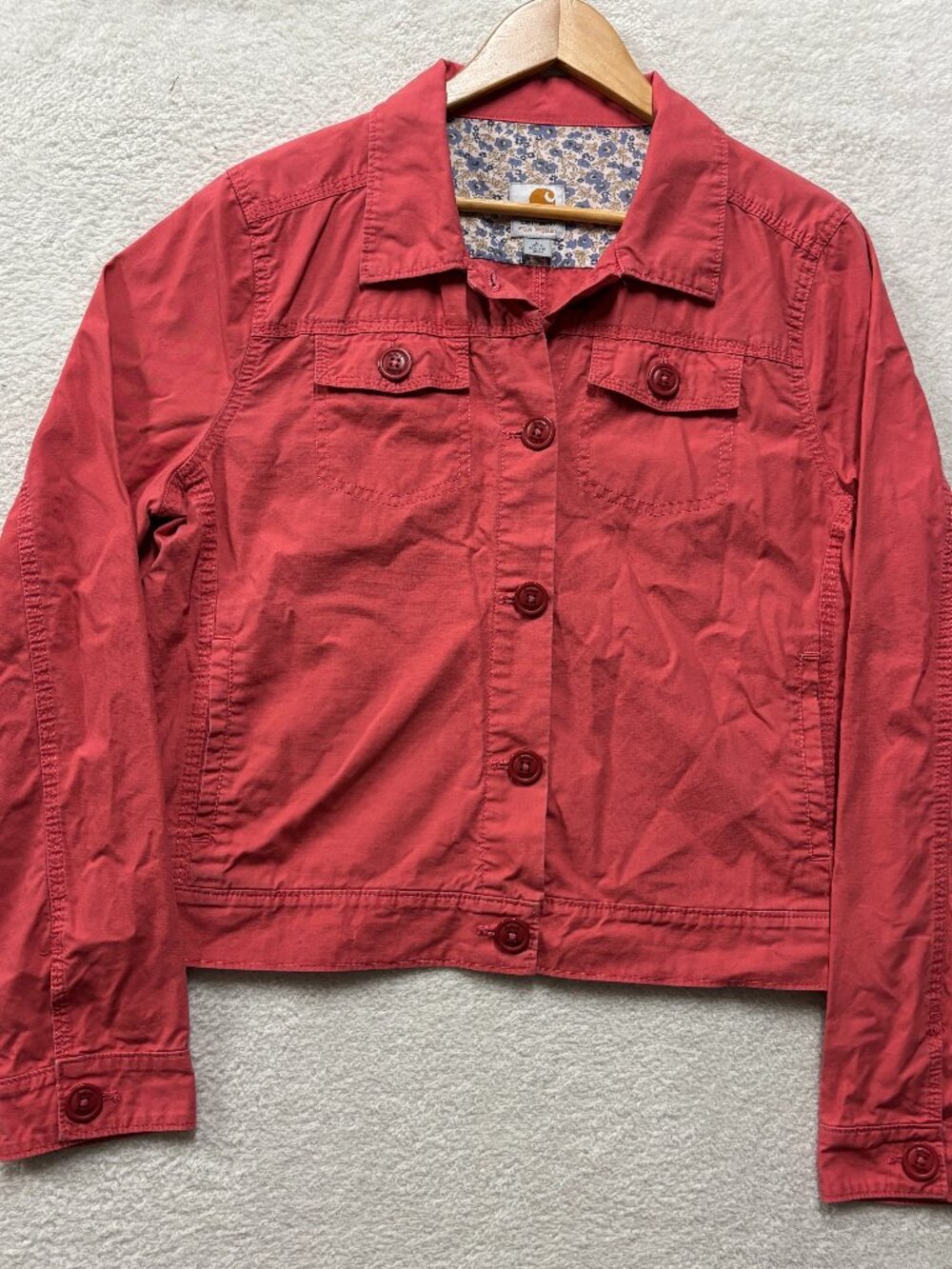 Carhartt for Women WJ026 Wild Rose Pink Canvas Trail Jacket Size Large L 12/14
